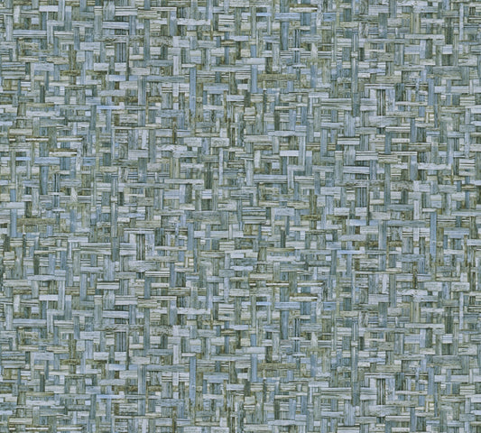Architects Paper Jungle Chic Vliestapete in Flechtoptik Blau 10,05 m x 0,53 m