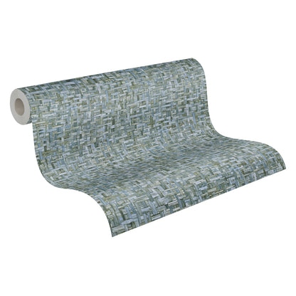 Architects Paper Jungle Chic Vliestapete in Flechtoptik Blau 10,05 m x 0,53 m