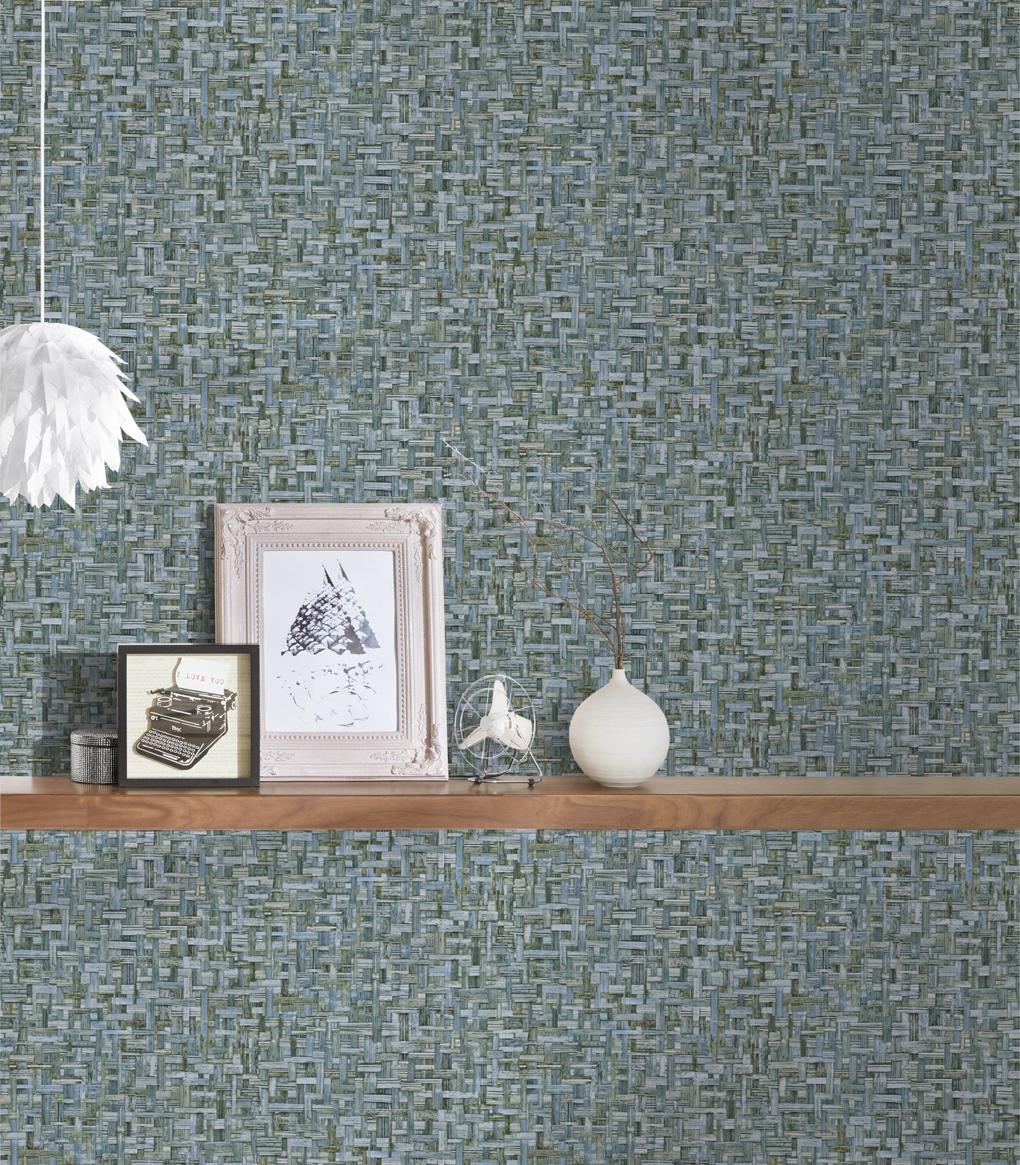 Architects Paper Jungle Chic Vliestapete in Flechtoptik Blau 10,05 m x 0,53 m