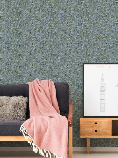 Architects Paper Jungle Chic Vliestapete in Flechtoptik Blau 10,05 m x 0,53 m