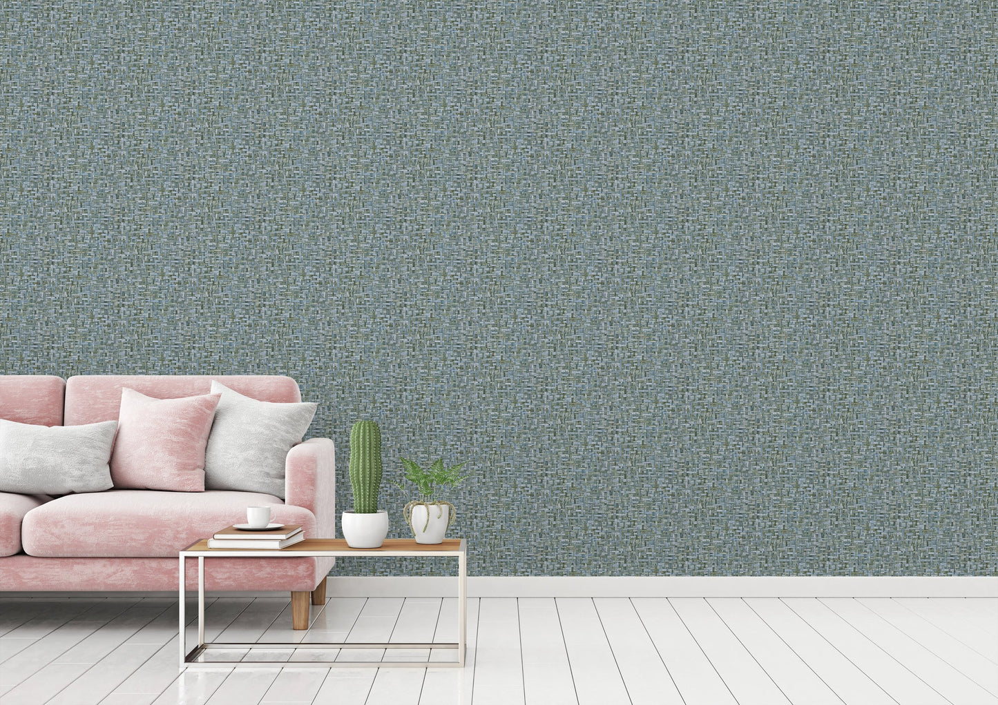 Architects Paper Jungle Chic Vliestapete in Flechtoptik Blau 10,05 m x 0,53 m