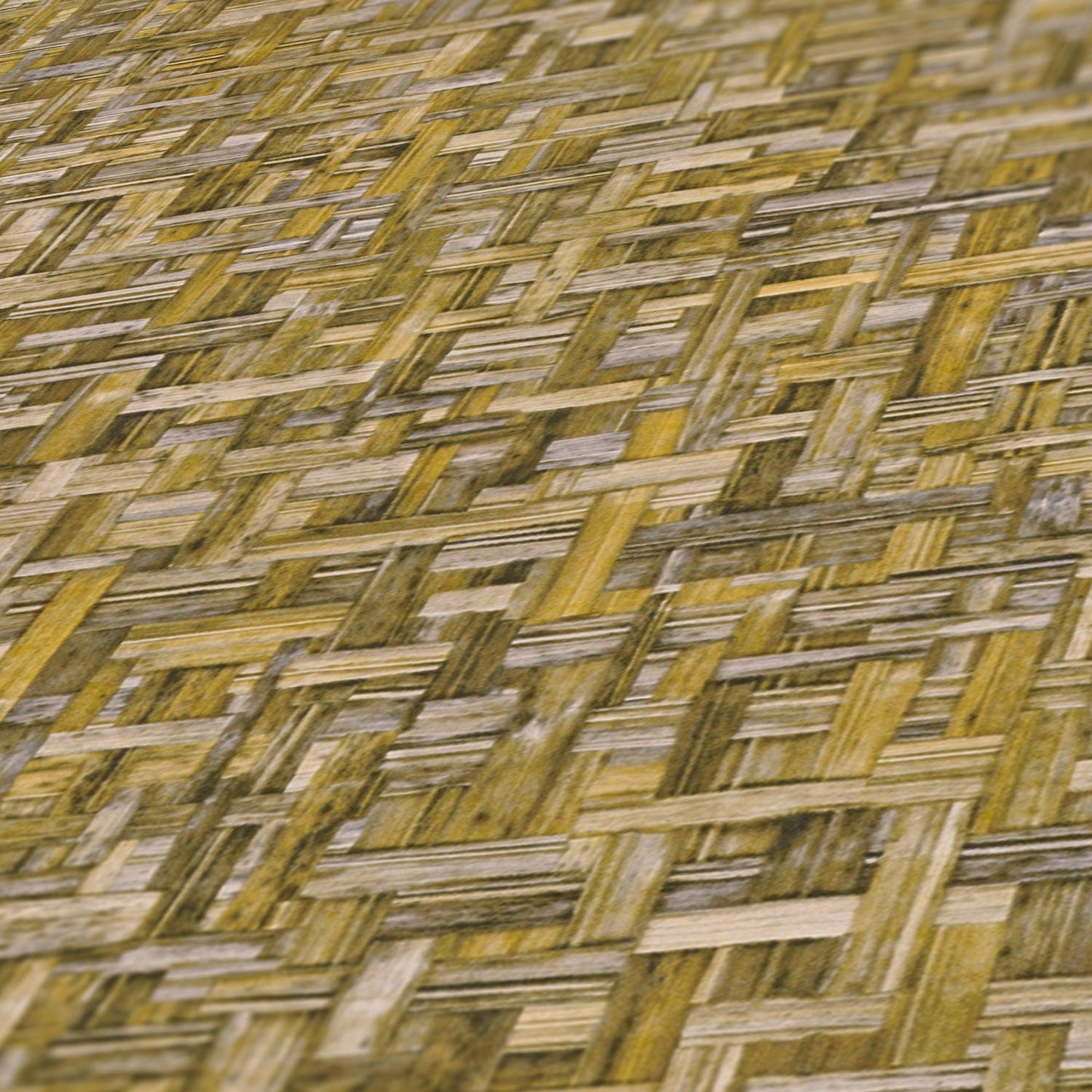 Architects Paper Jungle Chic Vliestapete in Flechtoptik Gelb 10,05 m x 0,53 m