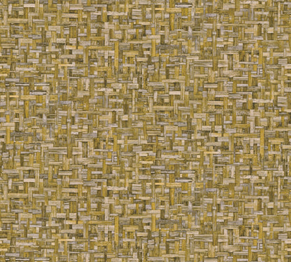Architects Paper Jungle Chic Vliestapete in Flechtoptik Gelb 10,05 m x 0,53 m