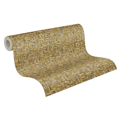 Architects Paper Jungle Chic Vliestapete in Flechtoptik Gelb 10,05 m x 0,53 m