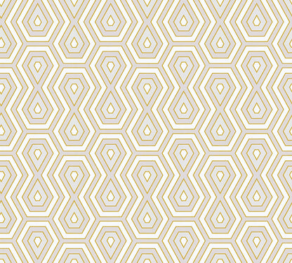Architects Paper Jungle Chic Geometrische Vliestapete Gold Weiß Grau 10,05 m x 0,53 m