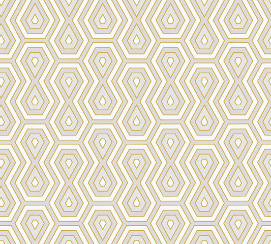 Architects Paper Jungle Chic Geometrische Vliestapete Gold Weiß Grau 10,05 m x 0,53 m
