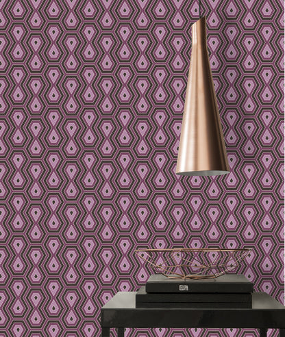 Architects Paper Jungle Chic Geometrische Vliestapete Lila Schwarz 10,05 m x 0,53 m