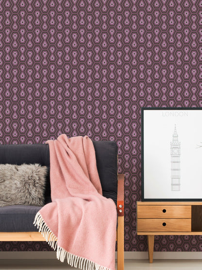 Architects Paper Jungle Chic Geometrische Vliestapete Lila Schwarz 10,05 m x 0,53 m