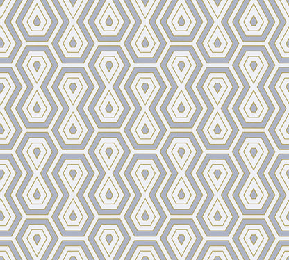 Architects Paper Jungle Chic Geometrische Vliestapete Grau Gold Weiß 10,05 m x 0,53 m