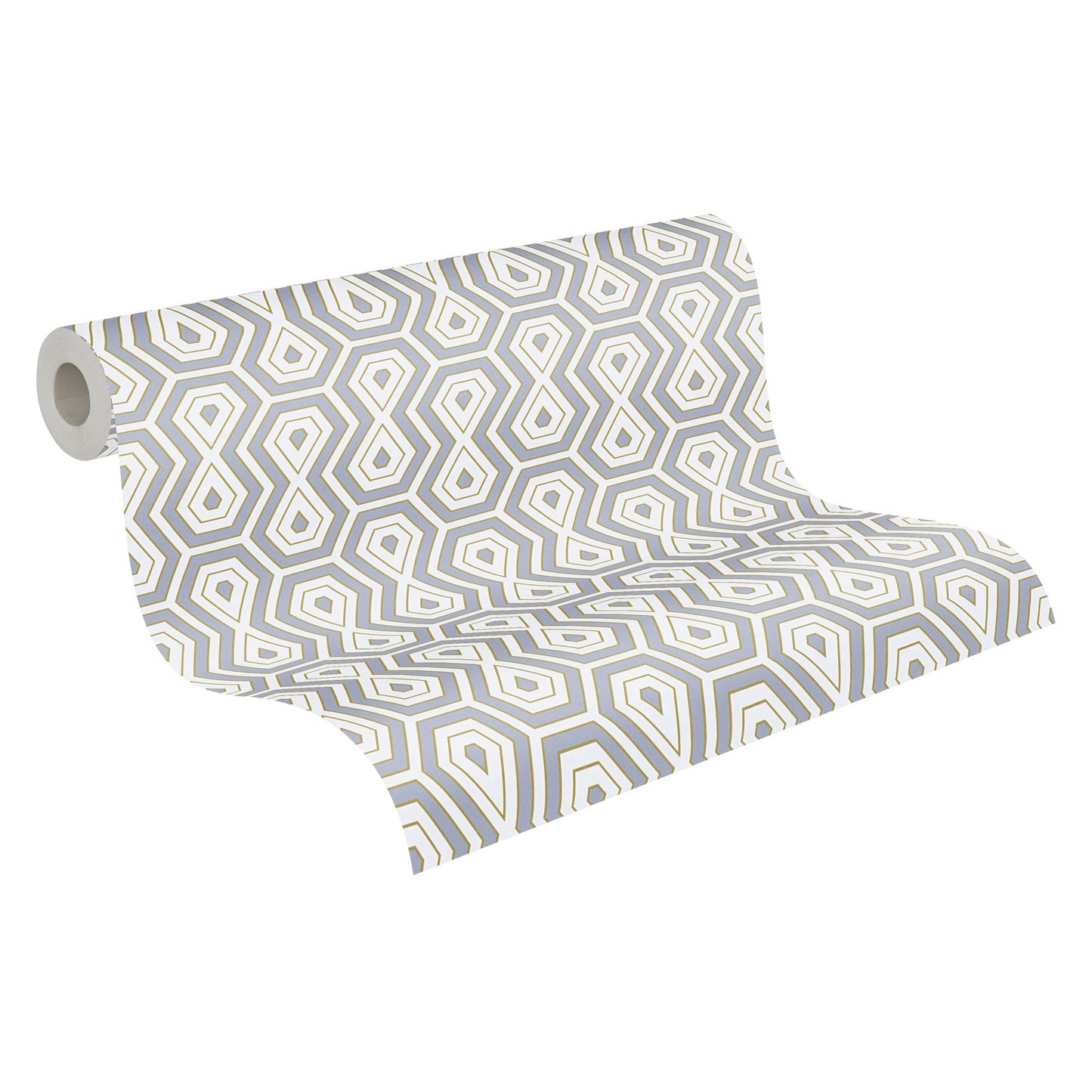 Architects Paper Jungle Chic Geometrische Vliestapete Grau Gold Weiß 10,05 m x 0,53 m