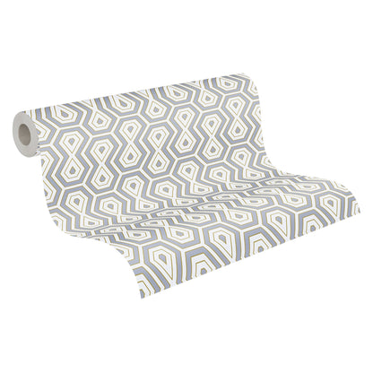 Architects Paper Jungle Chic Geometrische Vliestapete Grau Gold Weiß 10,05 m x 0,53 m