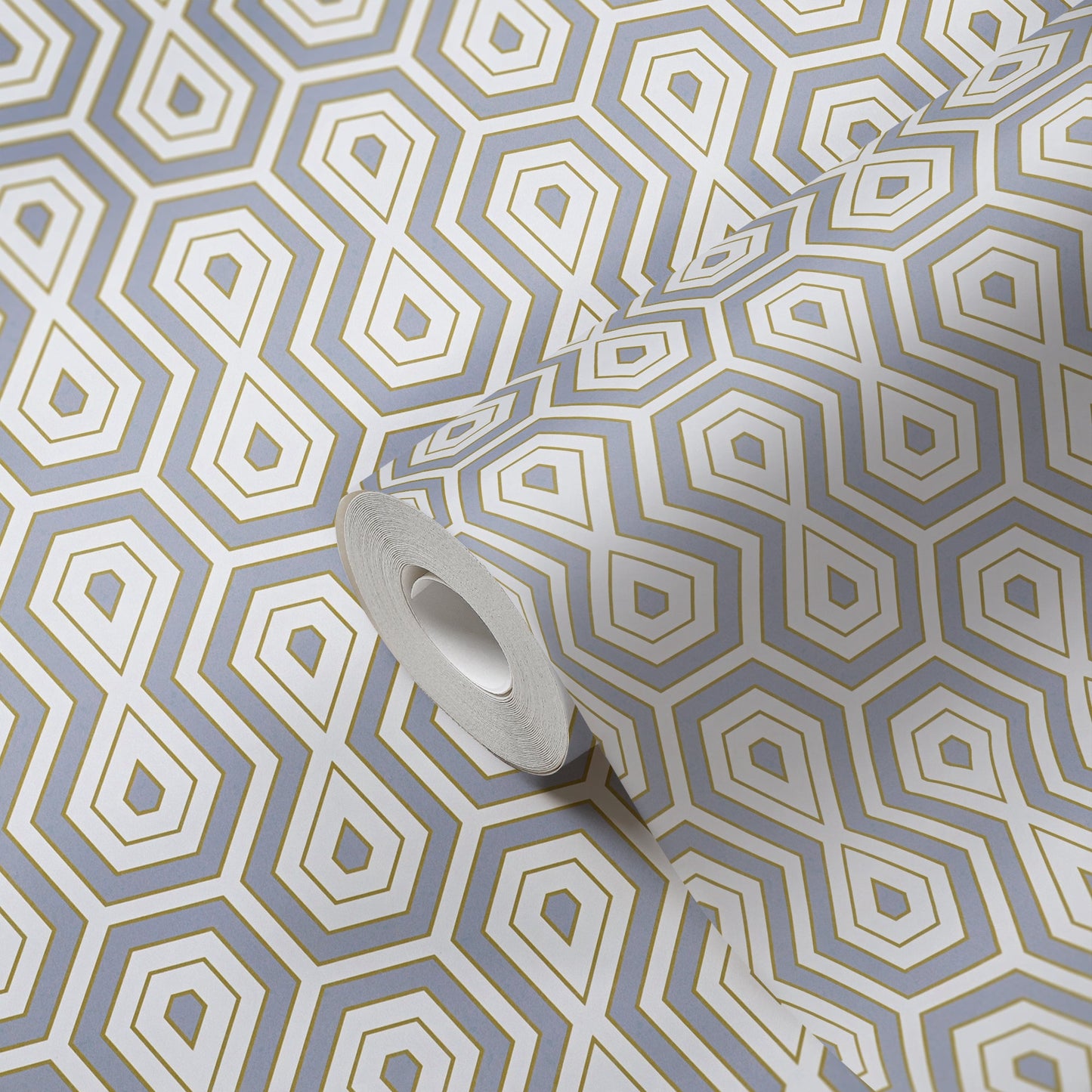 Architects Paper Jungle Chic Geometrische Vliestapete Grau Gold Weiß 10,05 m x 0,53 m