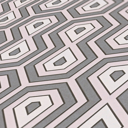 Architects Paper Jungle Chic Geometrische Vliestapete Grau Rosa Weiß 10,05 m x 0,53 m