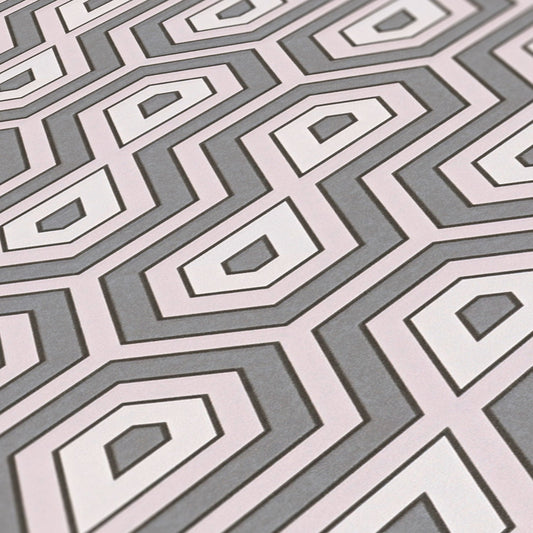 Architects Paper Jungle Chic Geometrische Vliestapete Grau Rosa Weiß 10,05 m x 0,53 m