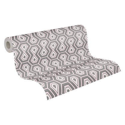 Architects Paper Jungle Chic Geometrische Vliestapete Grau Rosa Weiß 10,05 m x 0,53 m