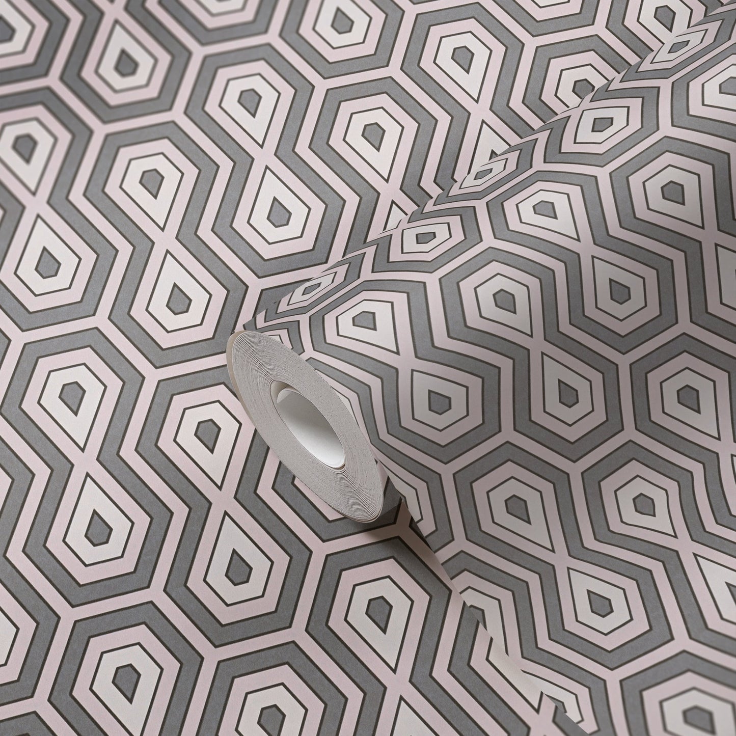 Architects Paper Jungle Chic Geometrische Vliestapete Grau Rosa Weiß 10,05 m x 0,53 m