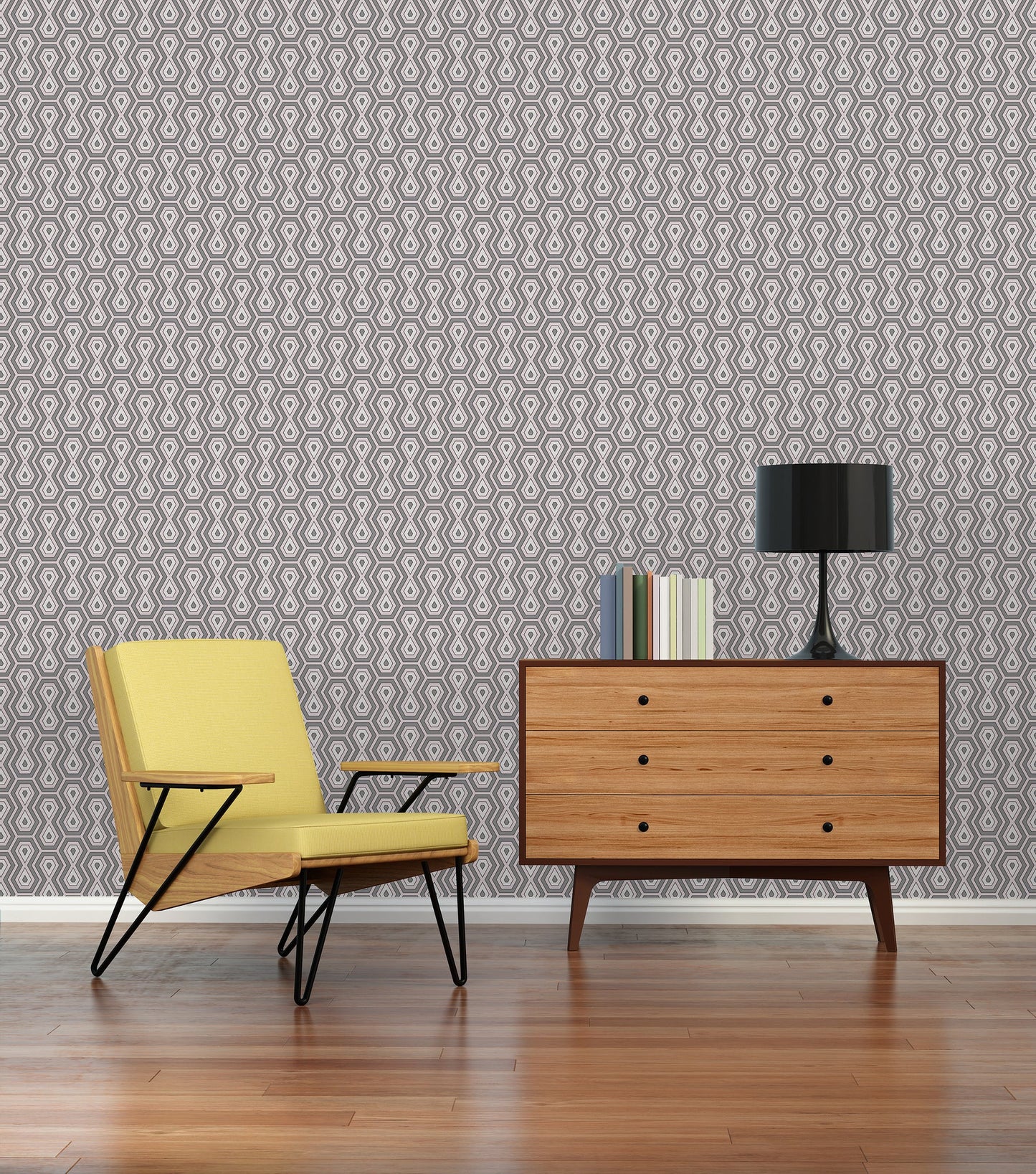 Architects Paper Jungle Chic Geometrische Vliestapete Grau Rosa Weiß 10,05 m x 0,53 m