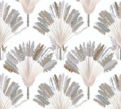 Architects Paper Jungle Chic Palmen Vliestapete Weiß Grau Braun 10,05 m x 0,53 m