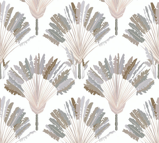 Architects Paper Jungle Chic Palmen Vliestapete Weiß Grau Braun 10,05 m x 0,53 m