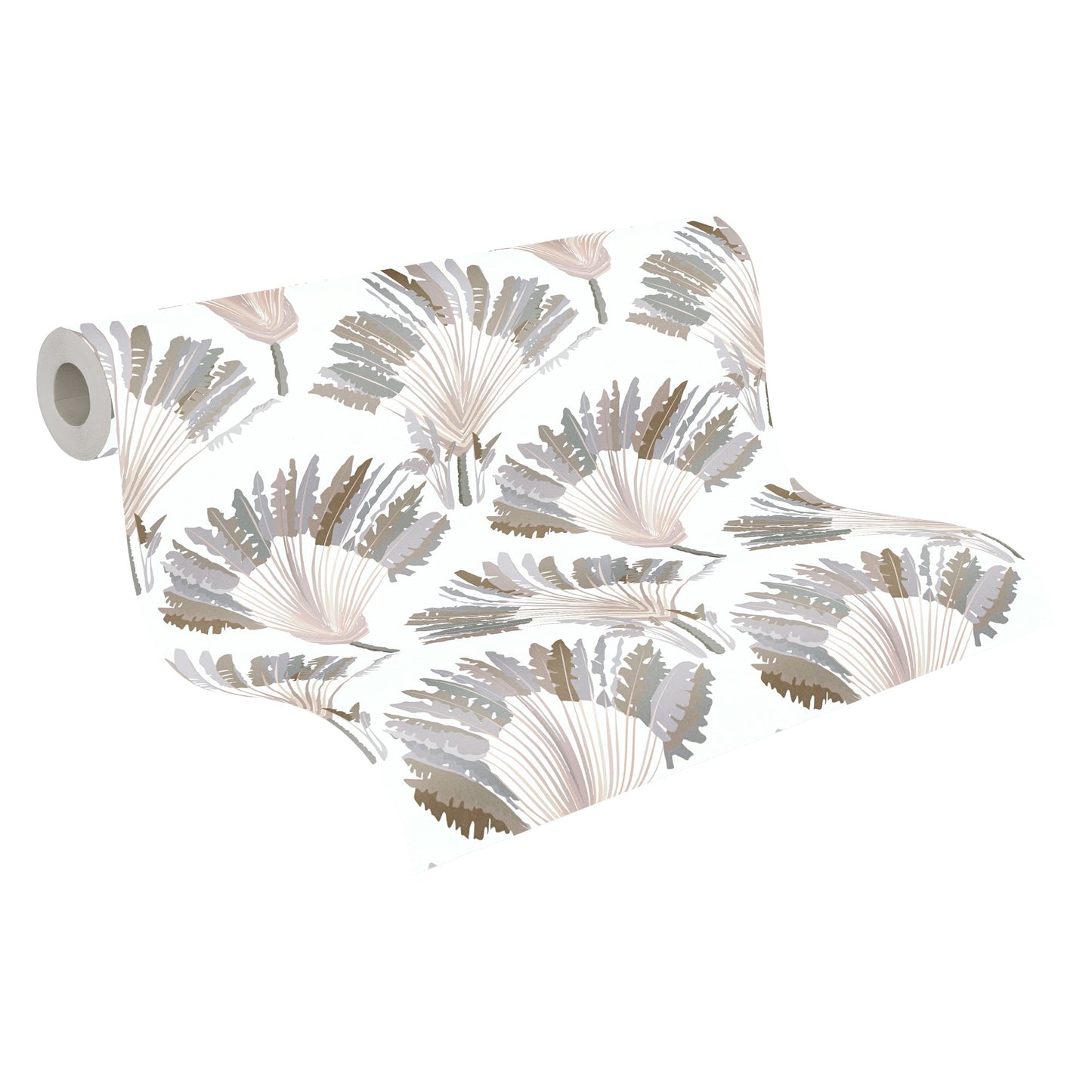 Architects Paper Jungle Chic Palmen Vliestapete Weiß Grau Braun 10,05 m x 0,53 m