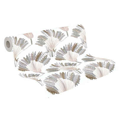 Architects Paper Jungle Chic Palmen Vliestapete Weiß Grau Braun 10,05 m x 0,53 m
