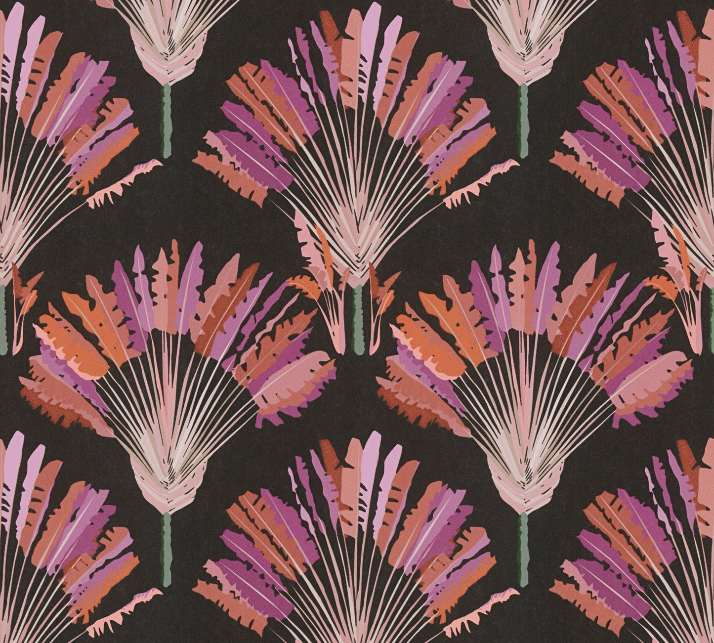 Architects Paper Jungle Chic Palmen Vliestapete Schwarz Rosa Orange Lila 10,05 m x 0,53 m