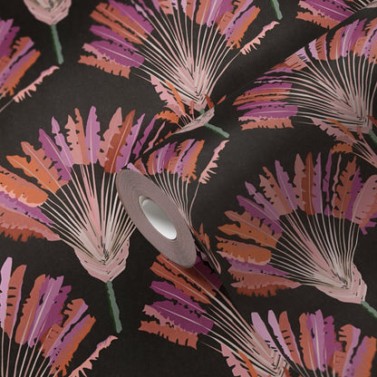 Architects Paper Jungle Chic Palmen Vliestapete Schwarz Rosa Orange Lila 10,05 m x 0,53 m