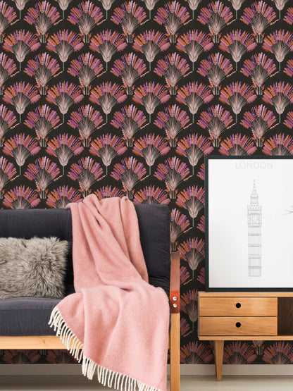 Architects Paper Jungle Chic Palmen Vliestapete Schwarz Rosa Orange Lila 10,05 m x 0,53 m
