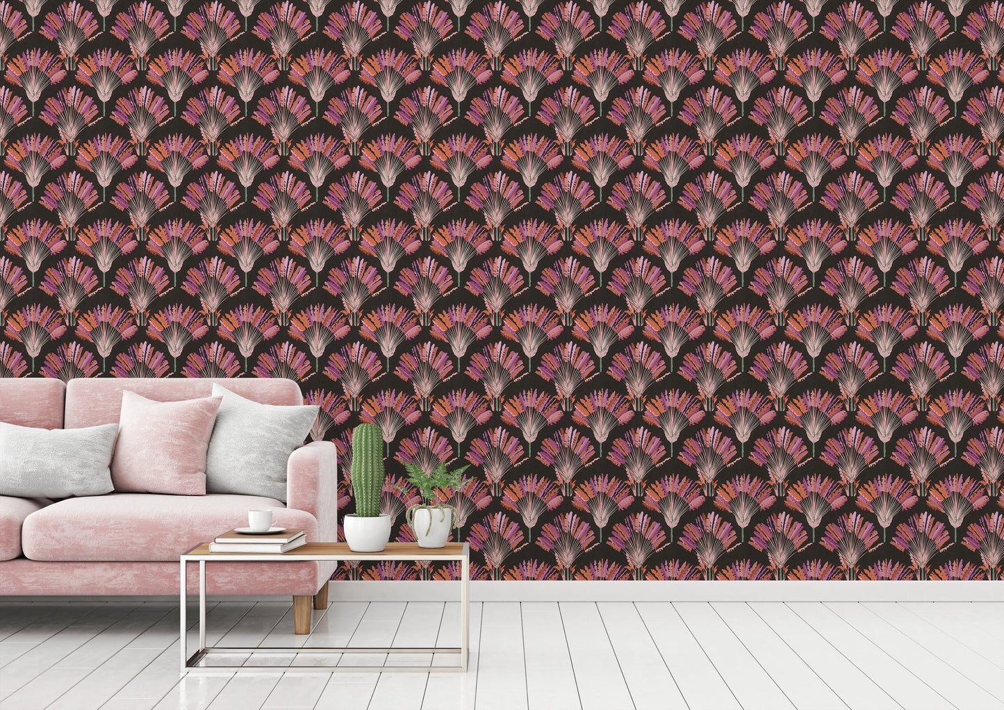 Architects Paper Jungle Chic Palmen Vliestapete Schwarz Rosa Orange Lila 10,05 m x 0,53 m
