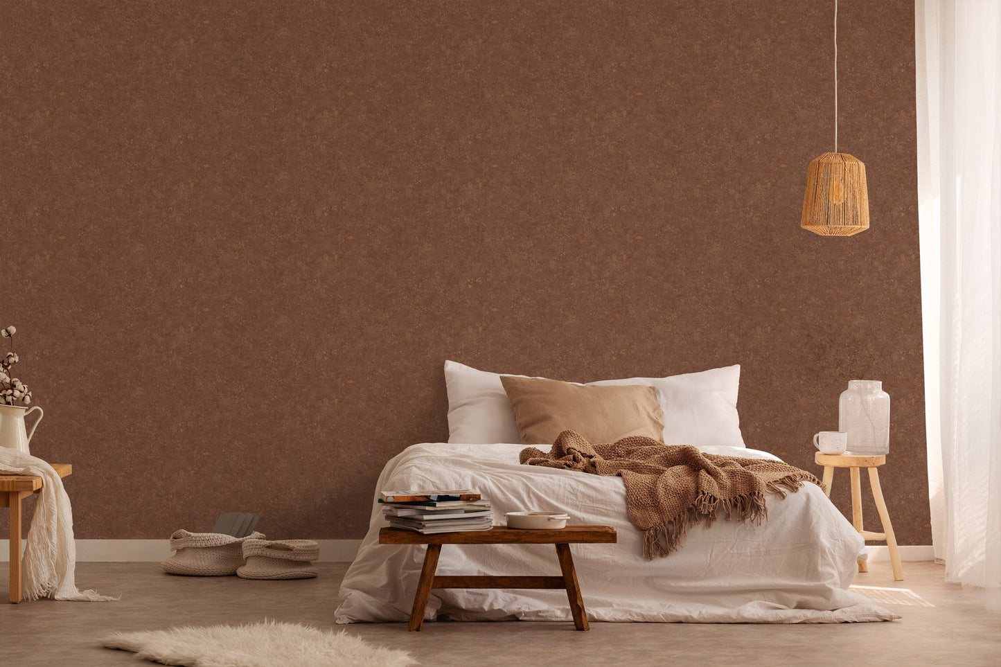 Livingwalls Industrial Vinyl-Vliestapete Braun Orange 10,05 m x 0,53 m