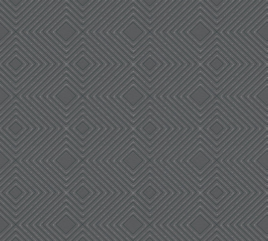 Attractive Geometrische Vliestapete Schwarz 10,05 m x 0,53 m