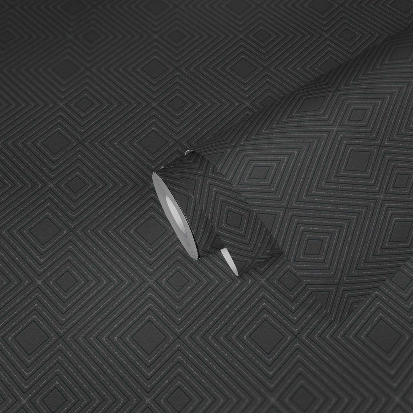 Attractive Geometrische Vliestapete Schwarz 10,05 m x 0,53 m