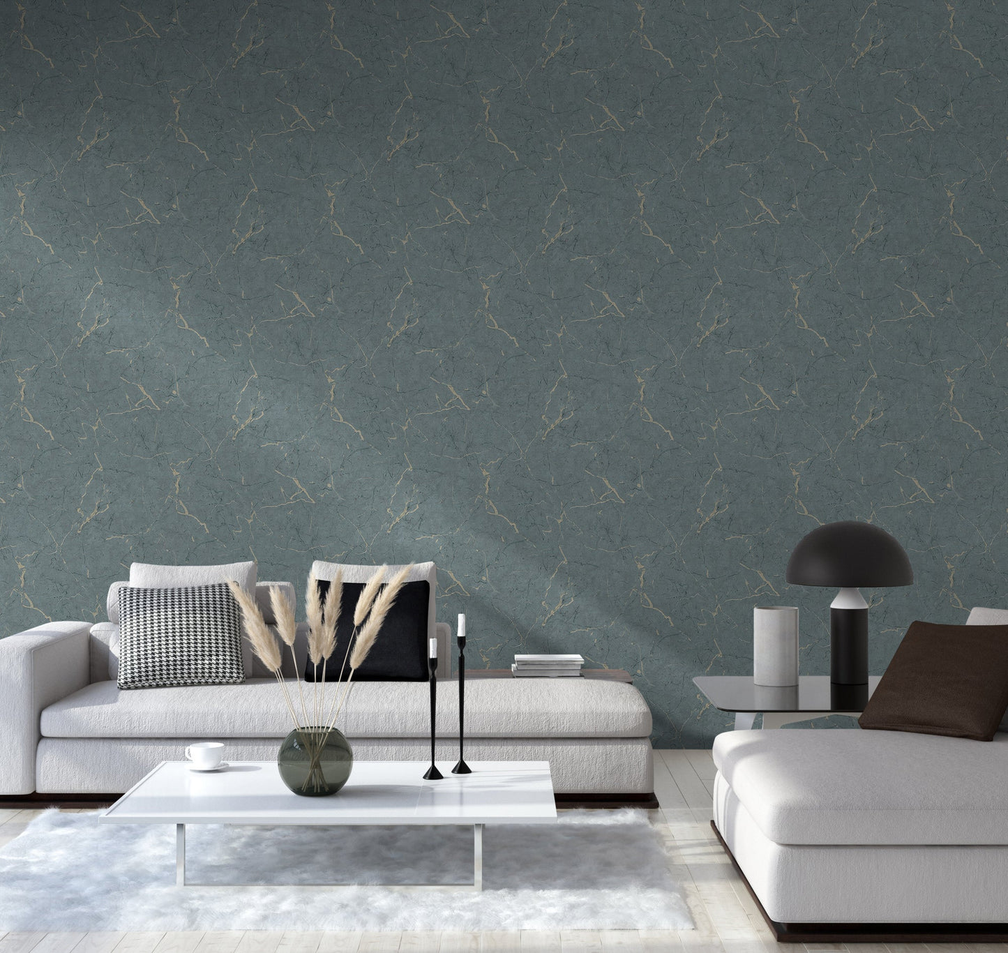 Livingwalls Alena St. Petersburg Vinyl-Vliestapete Blau Beige 10,05 m x 0,53 m
