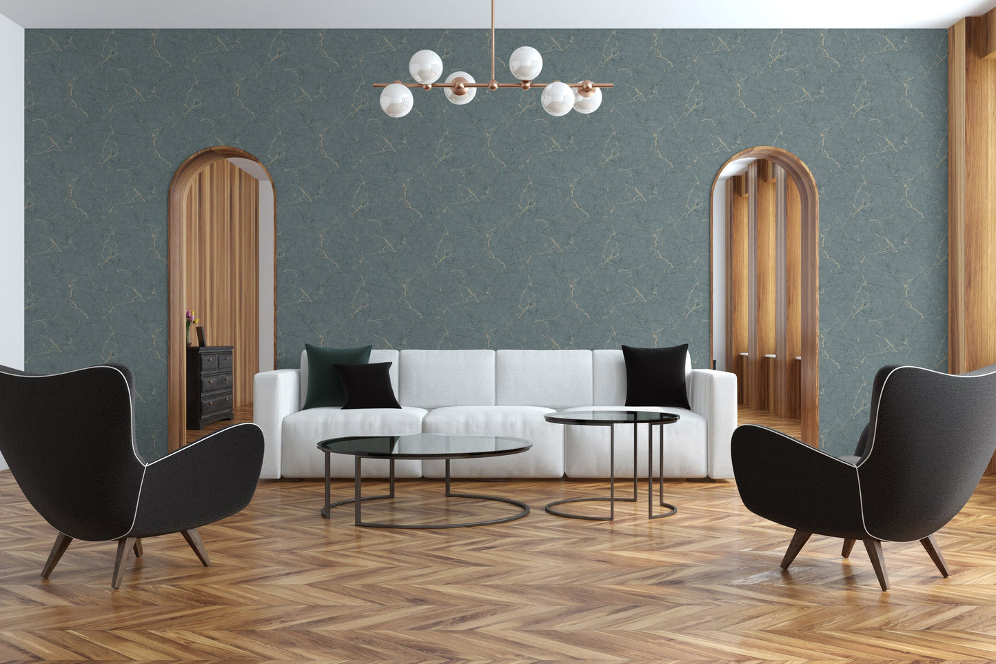 Livingwalls Alena St. Petersburg Vinyl-Vliestapete Blau Beige 10,05 m x 0,53 m