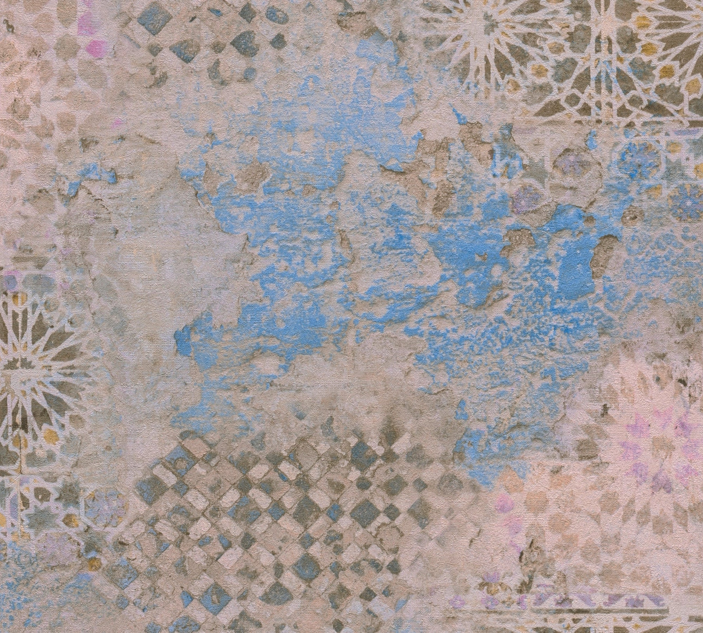 Livingwalls Antonio Barcelona Vinyl-Vliestapete Beige Blau Grau 10,05 m x 0,53 m