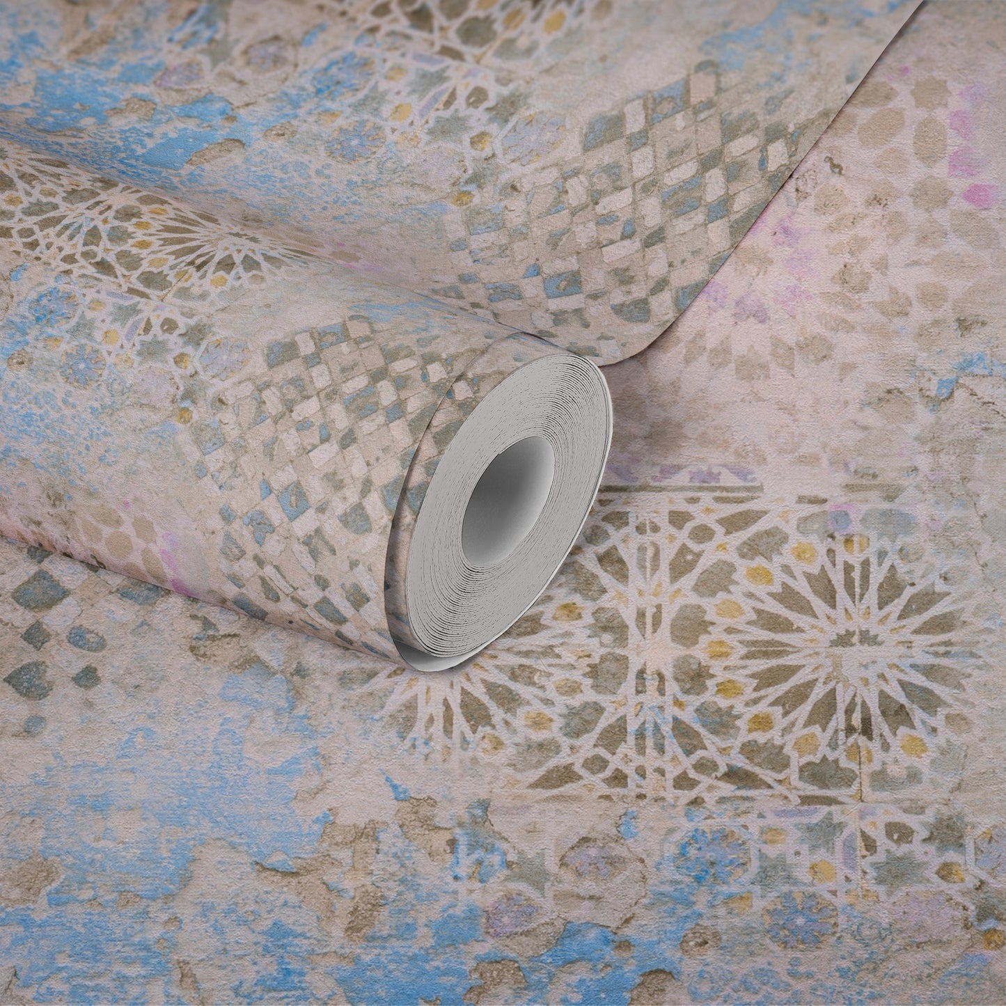 Livingwalls Antonio Barcelona Vinyl-Vliestapete Beige Blau Grau 10,05 m x 0,53 m