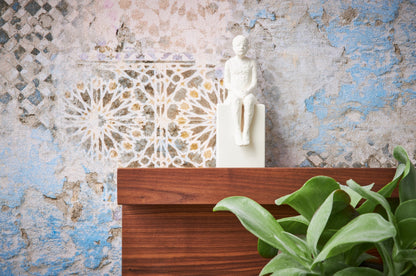 Livingwalls Antonio Barcelona Vinyl-Vliestapete Beige Blau Grau 10,05 m x 0,53 m