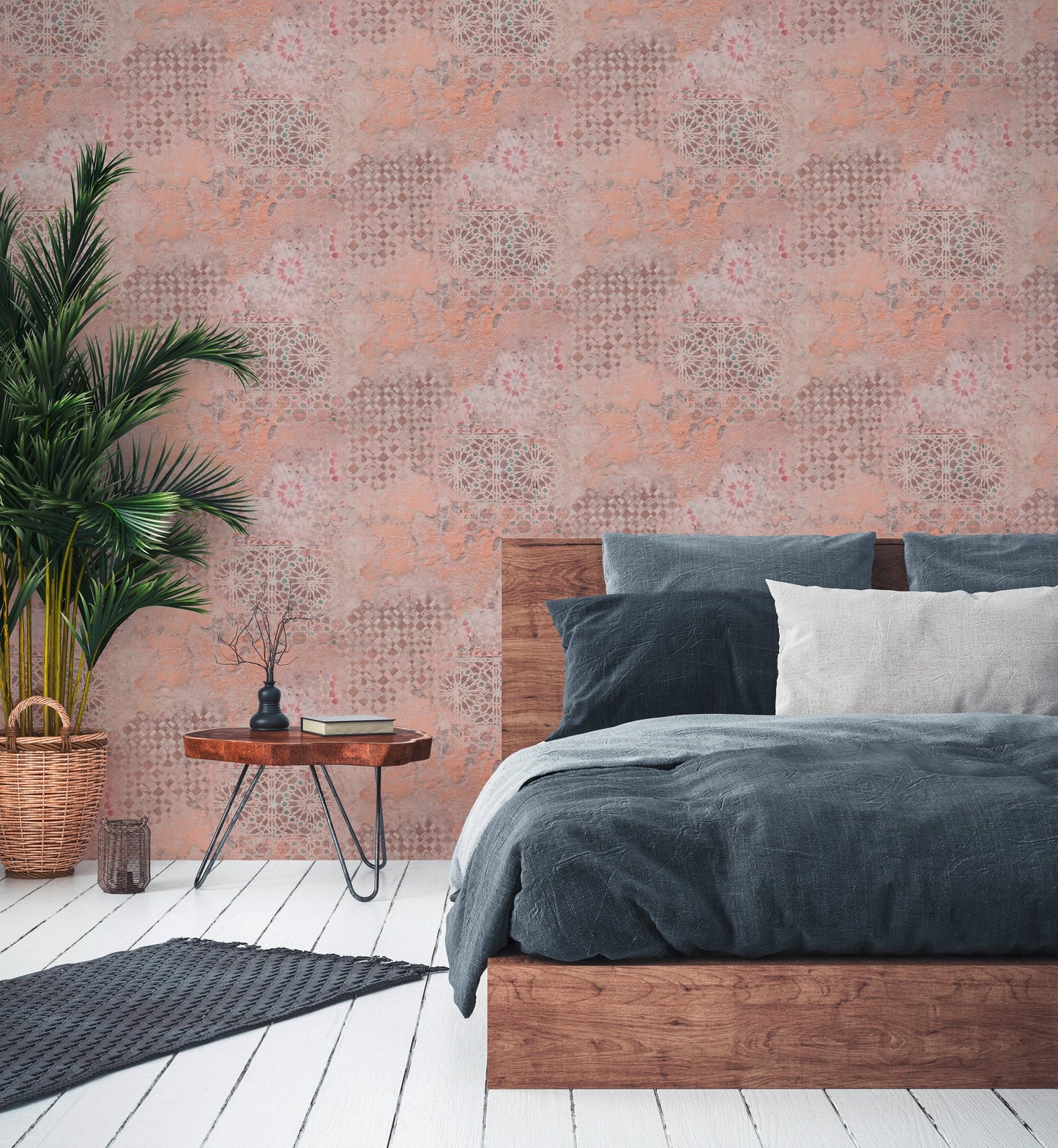 Livingwalls Antonio Barcelona Vinyl-Vliestapete Orange Beige Rot 10,05 m x 0,53 m