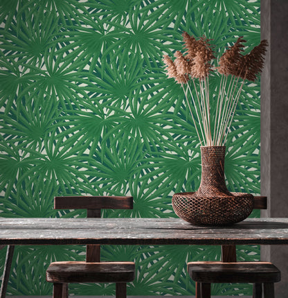 Livingwalls Said Marrakesch Vinyl-Vliestapete Grün Weiß 10,05 m x 0,53 m