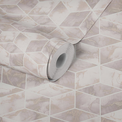 Livingwalls Alena St. Petersburg Vinyl-Vliestapete Rosa Gold Weiß 10,05 m x 0,53 m