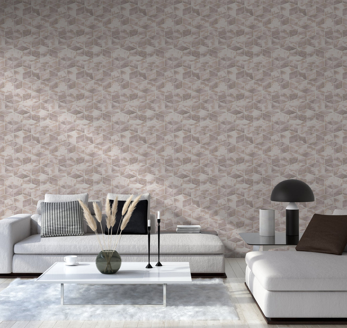 Livingwalls Alena St. Petersburg Vinyl-Vliestapete Rosa Gold Weiß 10,05 m x 0,53 m