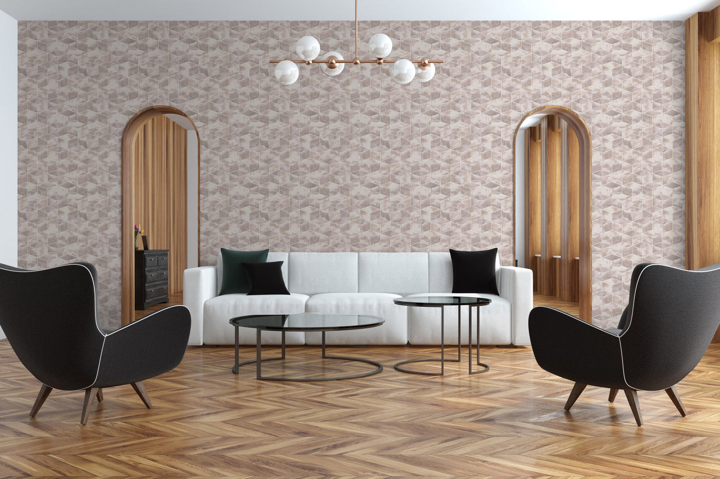 Livingwalls Alena St. Petersburg Vinyl-Vliestapete Rosa Gold Weiß 10,05 m x 0,53 m