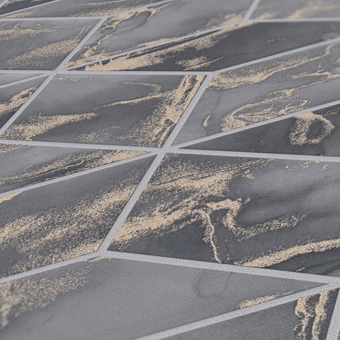 Livingwalls Alena St. Petersburg Vinyl-Vliestapete Grau Gold Schwarz 10,05 m x 0,53 m