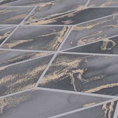 Livingwalls Alena St. Petersburg Vinyl-Vliestapete Grau Gold Schwarz 10,05 m x 0,53 m