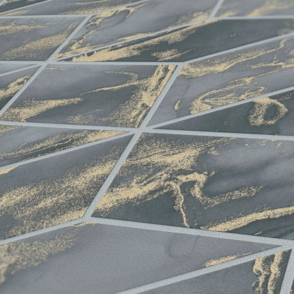 Livingwalls Alena St. Petersburg Vinyl-Vliestapete Grau Gold Schwarz 10,05 m x 0,53 m