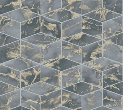 Livingwalls Alena St. Petersburg Vinyl-Vliestapete Grau Gold Schwarz 10,05 m x 0,53 m