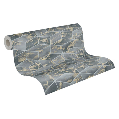Livingwalls Alena St. Petersburg Vinyl-Vliestapete Grau Gold Schwarz 10,05 m x 0,53 m