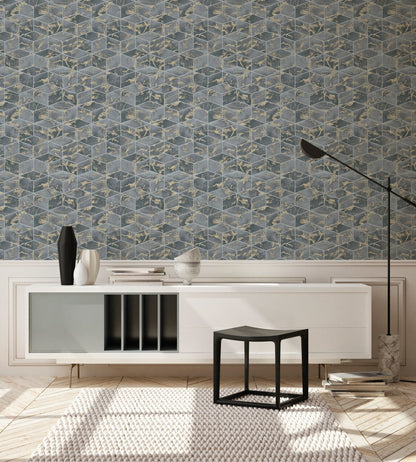 Livingwalls Alena St. Petersburg Vinyl-Vliestapete Grau Gold Schwarz 10,05 m x 0,53 m