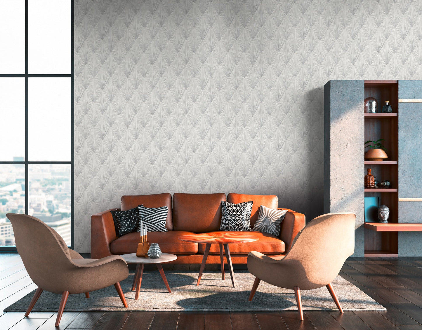 Livingwalls Ava New York Design Vliestapete Weiß Grau 10,05 m x 0,53 m