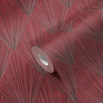 Livingwalls Ava New York Design Vliestapete Rot Grau 10,05 m x 0,53 m